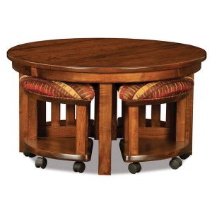 5 pc. Round Table Bench Set AJW5RD AJ Woodworking