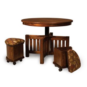 5 pc. Round Table Bench Set AJW5RDES Open AJ Woodworking