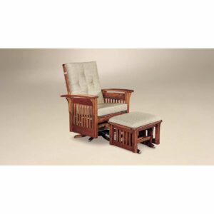 BowArmSlat Glider Swivel Chair Ottoman