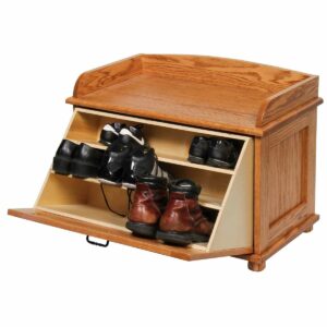 C080512 chest shoe storage oak open