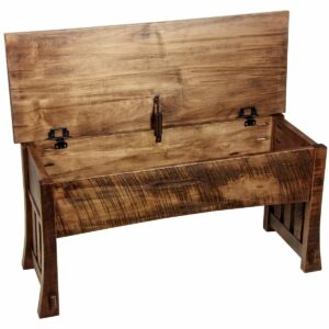 H010001RSBM Hall Bench Modesto Rough Sawn brown maple open