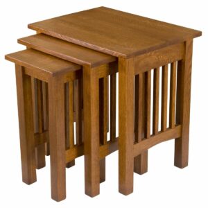 N050222 R Reg Mission Nesting Tables Set qtr sawn white oak