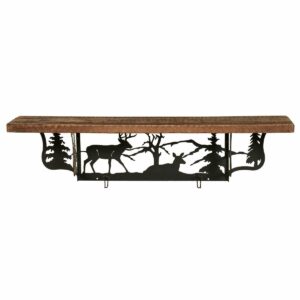 R222114 Rustic Shelf whitetail deer