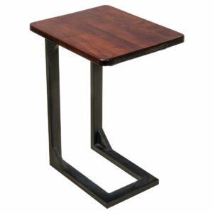 S250635BM Sonya Sofa Server, brow maple top steel base