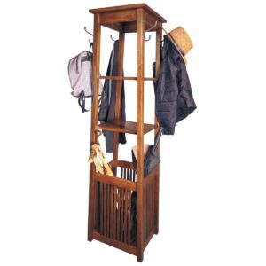 U120120 Unbrella Coat Stand, Brown Maple