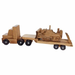 W222125 WoodenToy Low Boy with Bull Dozer